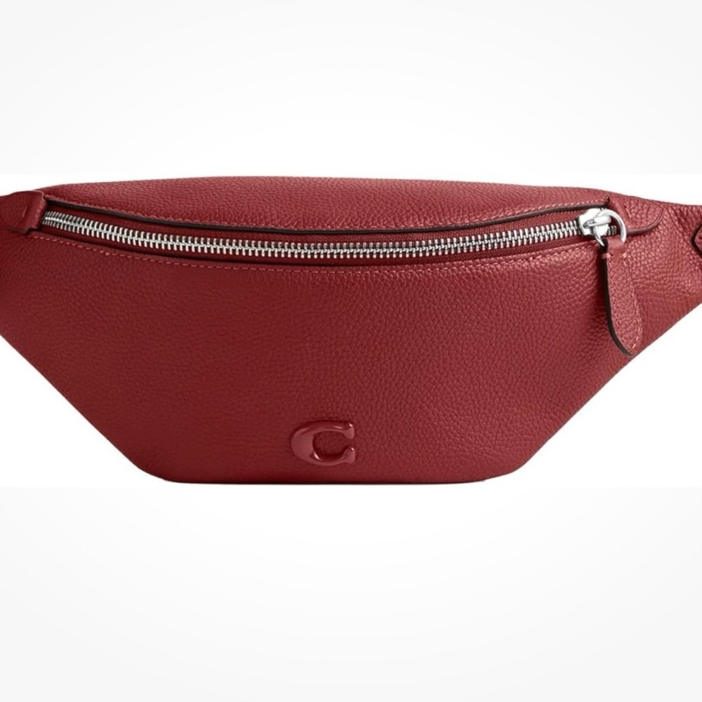 Coach Ruby Red Charter Leather Belt Bag